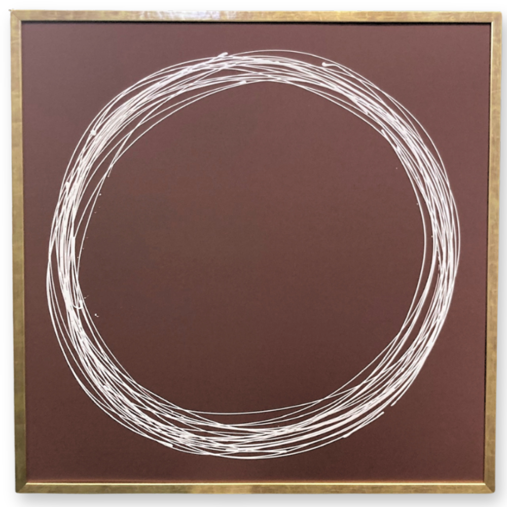 White Circle on Brown