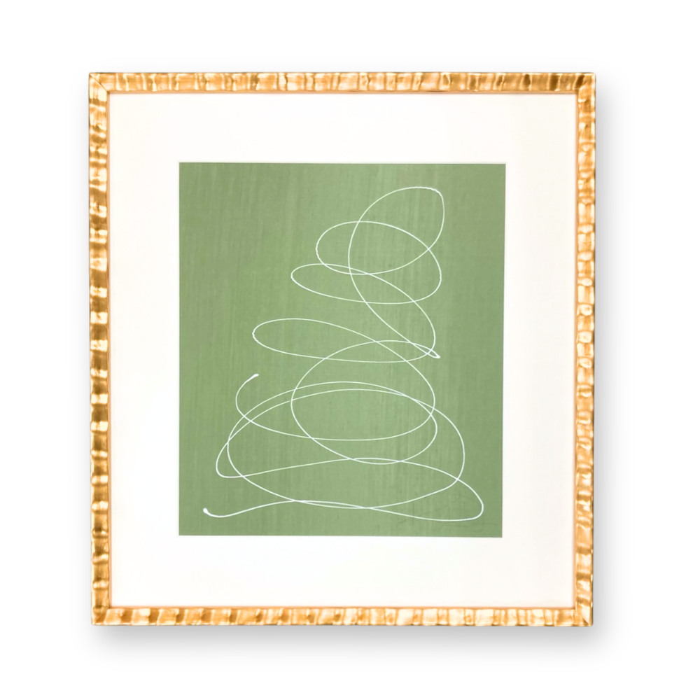 Brainstorm in White on Green Silk