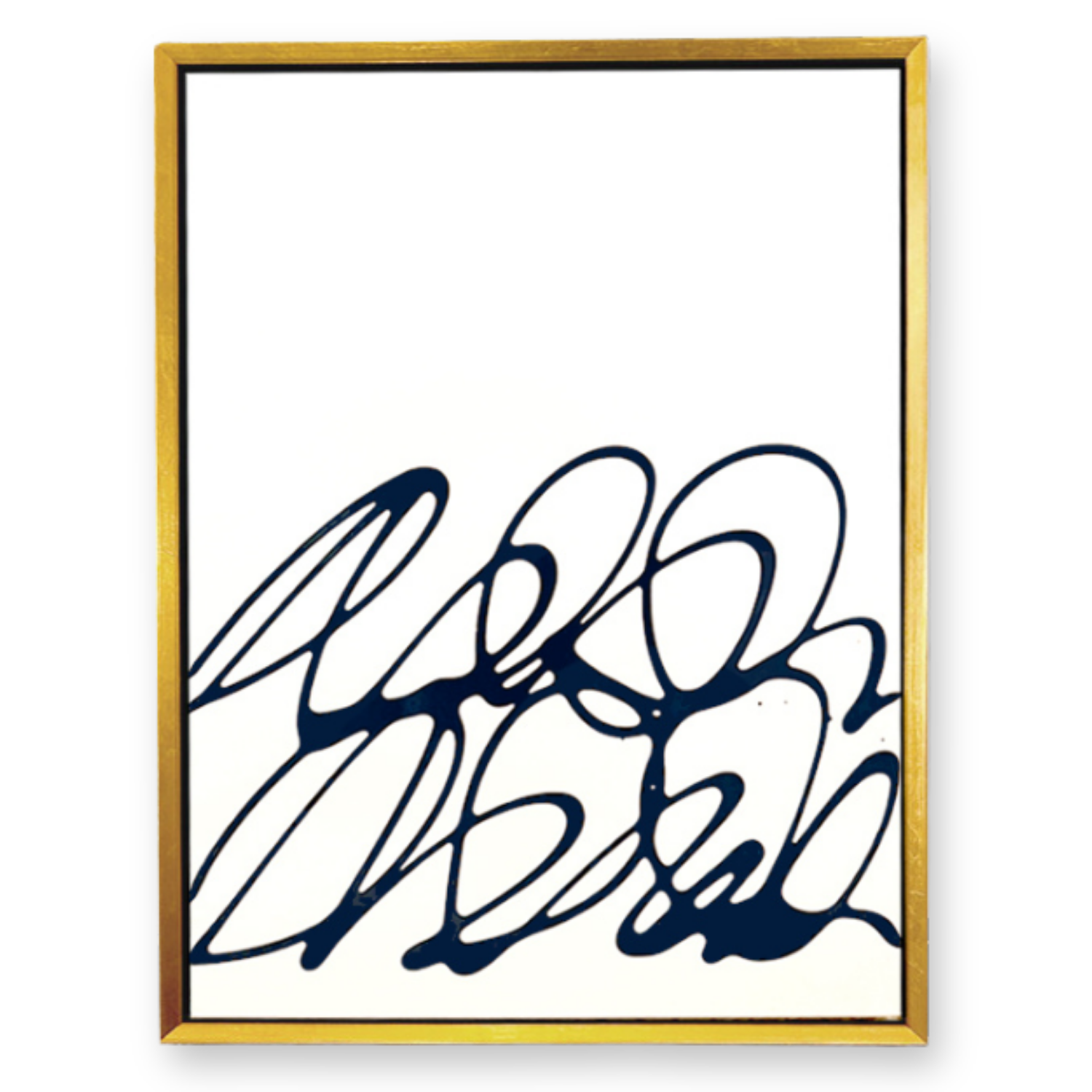 Story in Navy on White