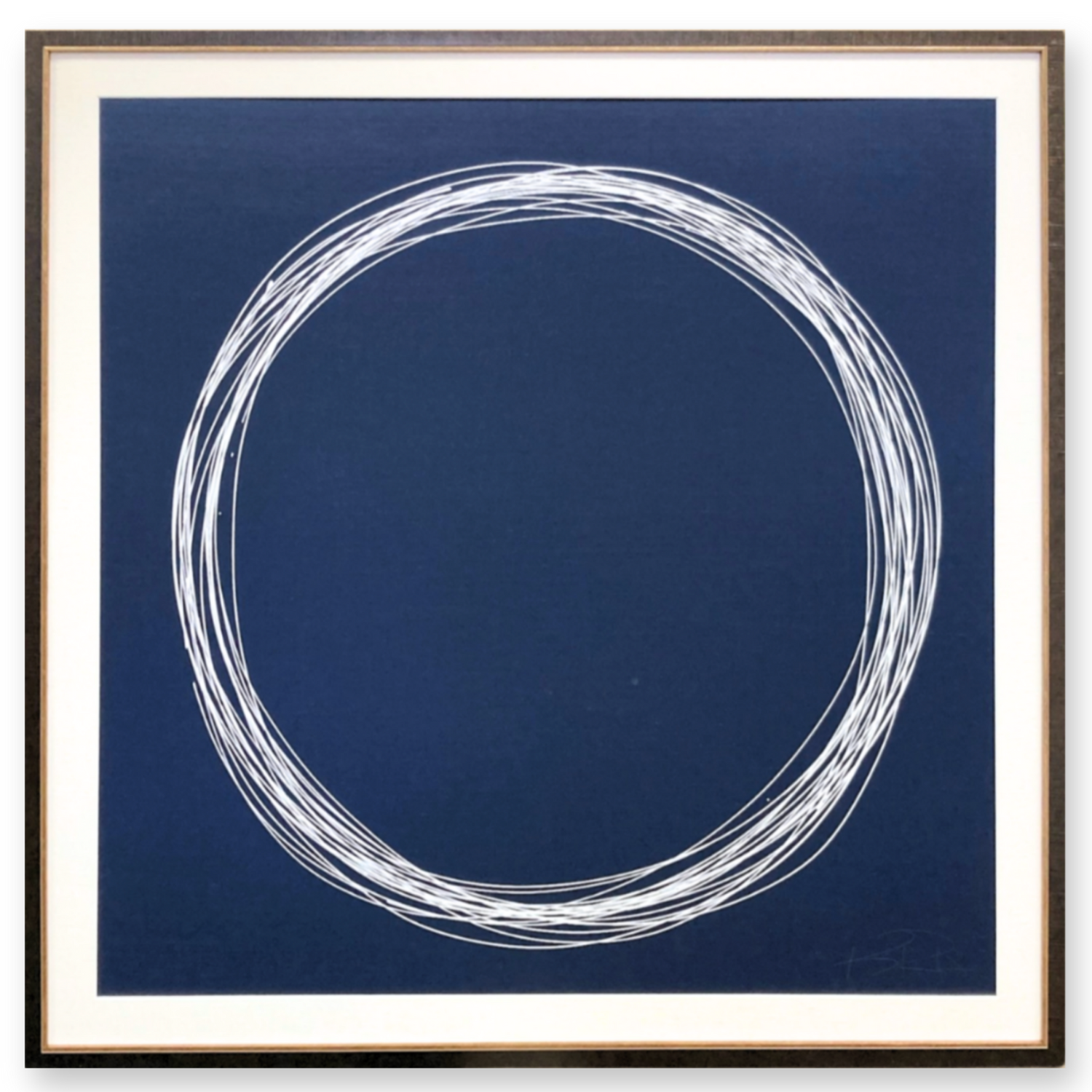 Circle on Navy Silk