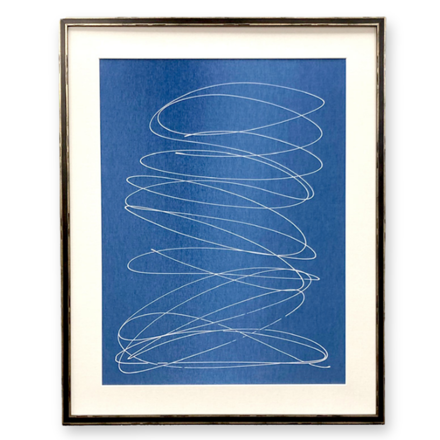 Motion in White on Blue Silk