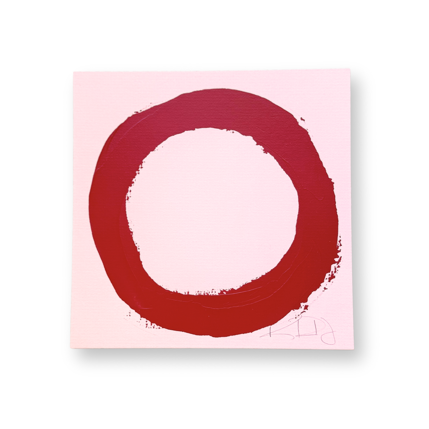 Red Circle on Pink
