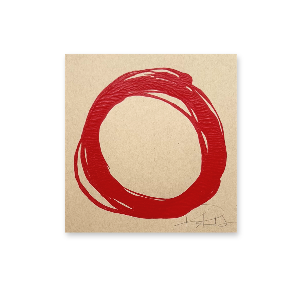 Red Circle on Tan 