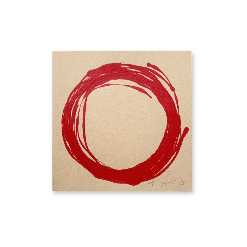 Red Circle on Tan 