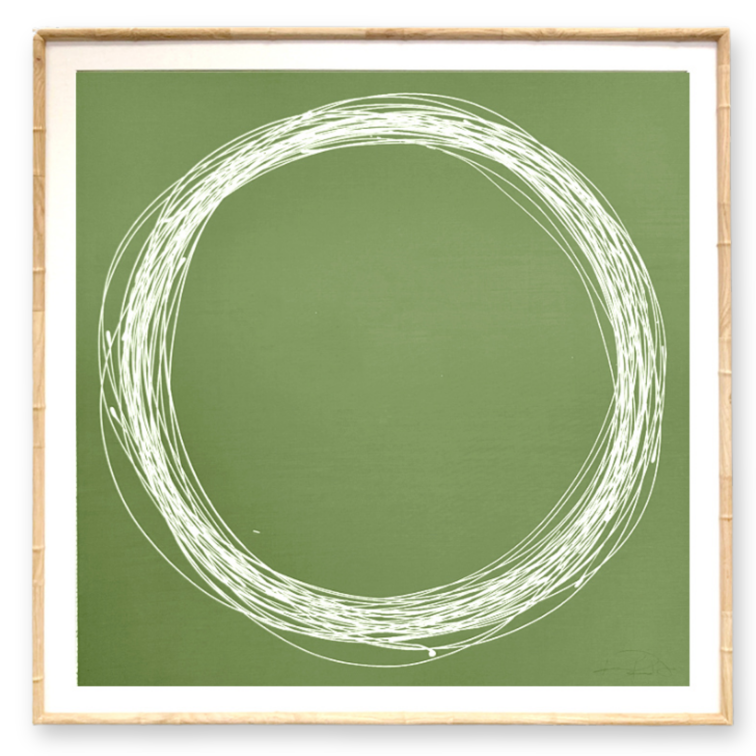Circle on Green Silk