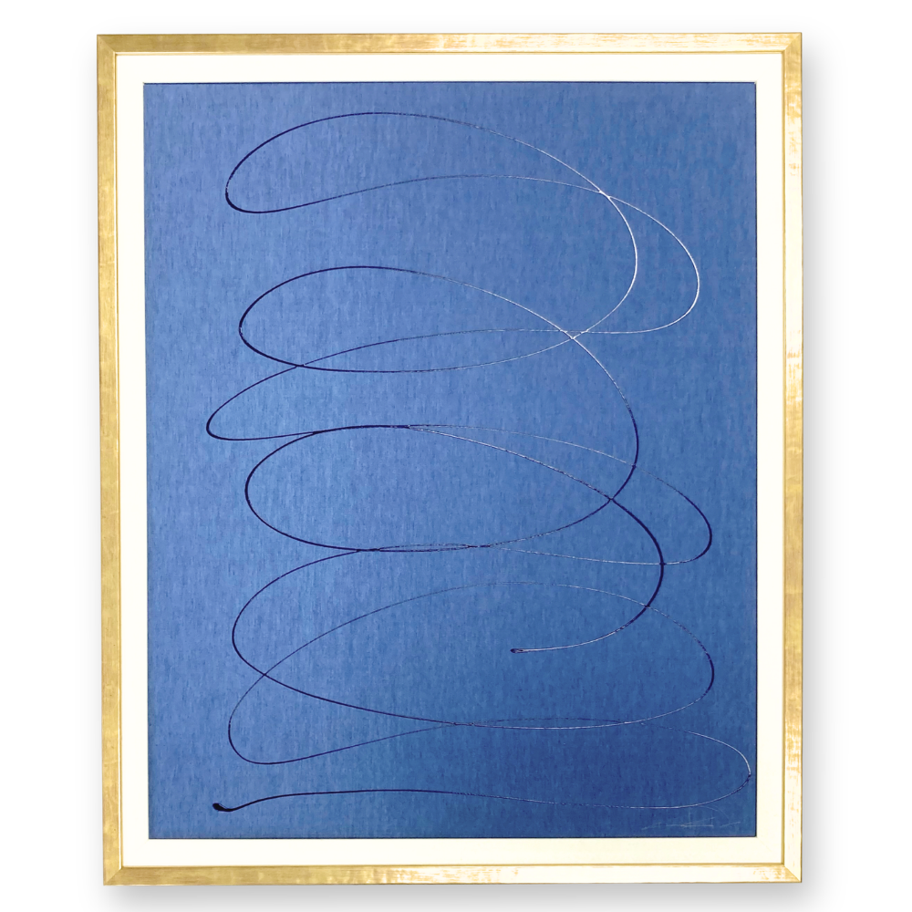 Motion in Navy on Blue Silk