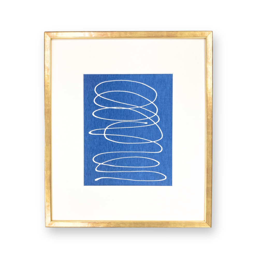 Motion in White on Blue Silk