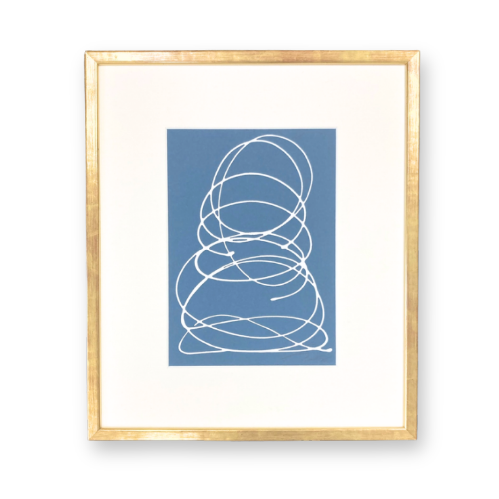 Brainstorm in White on Dusty Blue