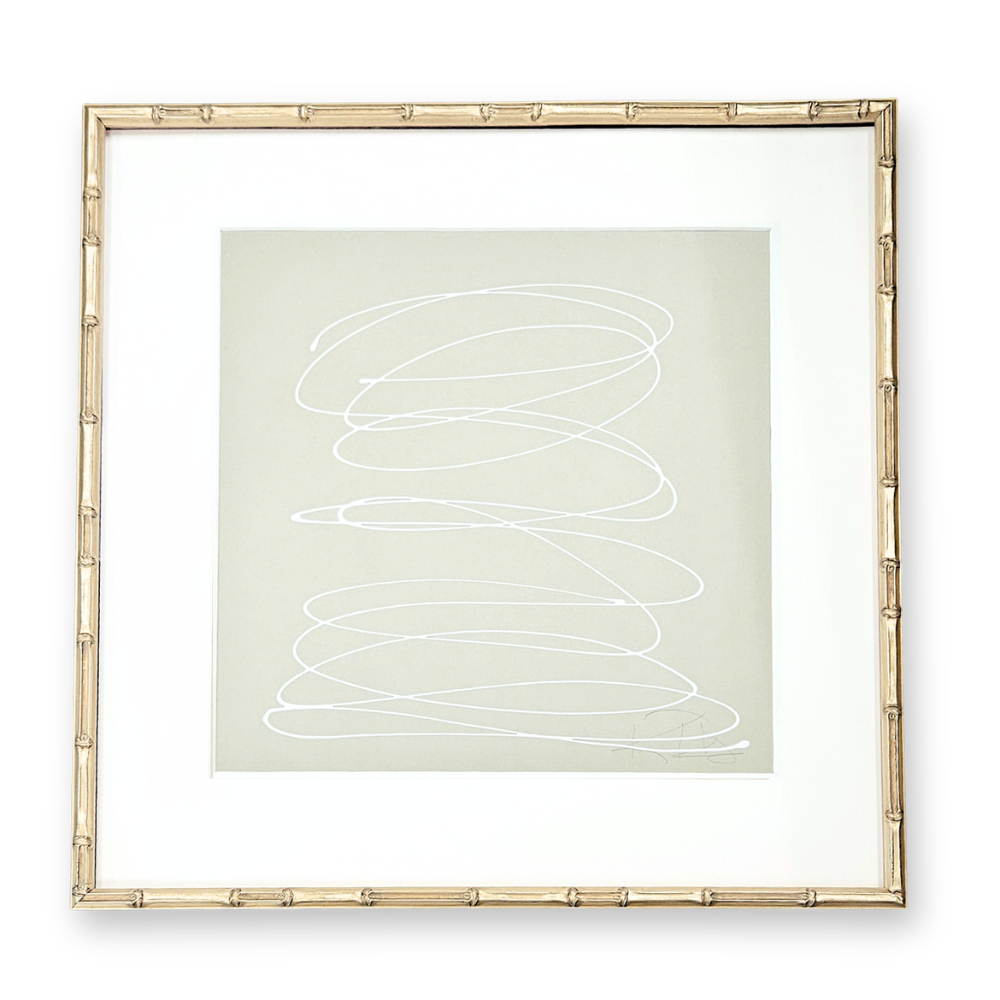 Motion in White on Soft Green 