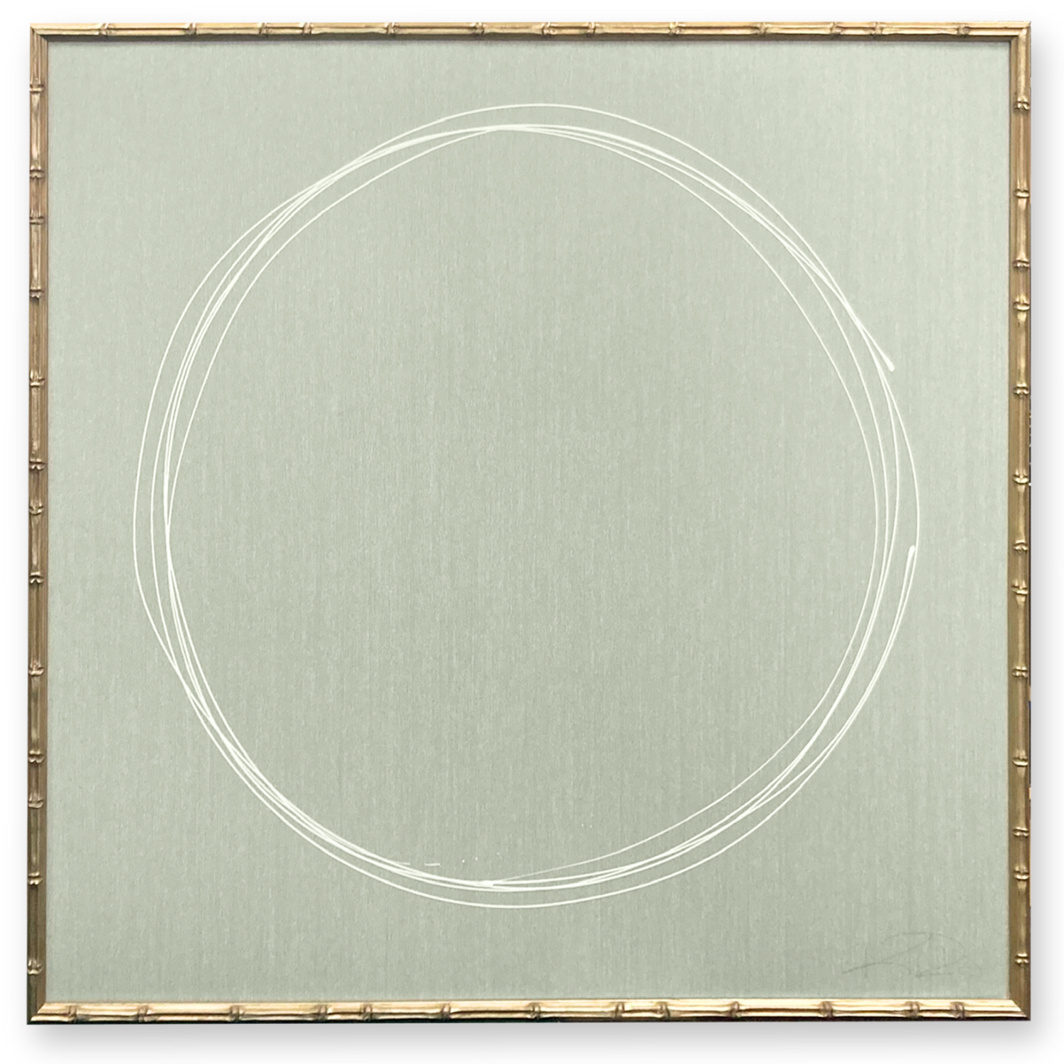 Circle on Greenish Gray Silk