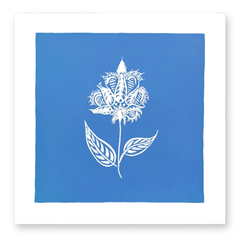 Bengal Botanical No. 2 on Blue