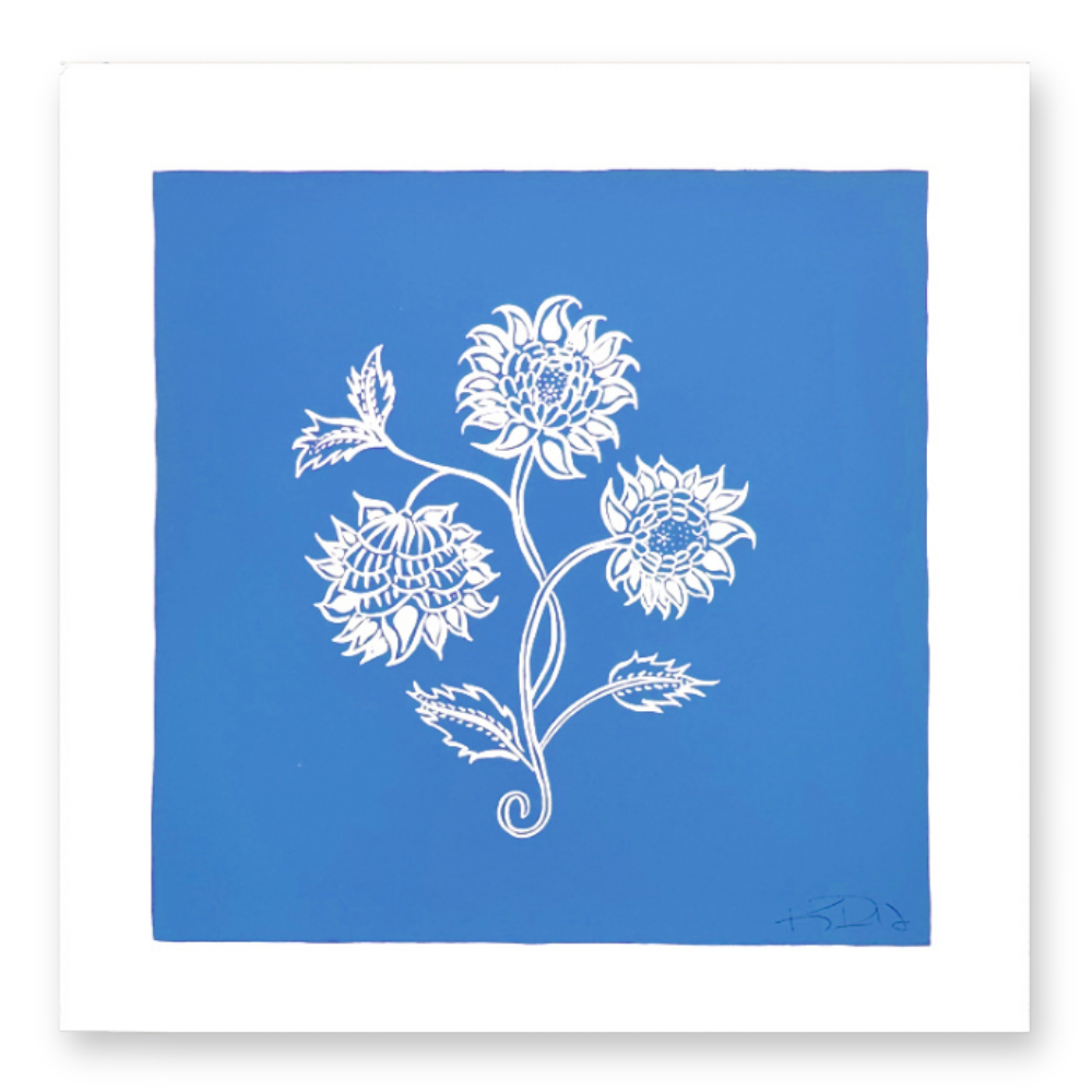 Bengal Botanical No. 4 on Blue