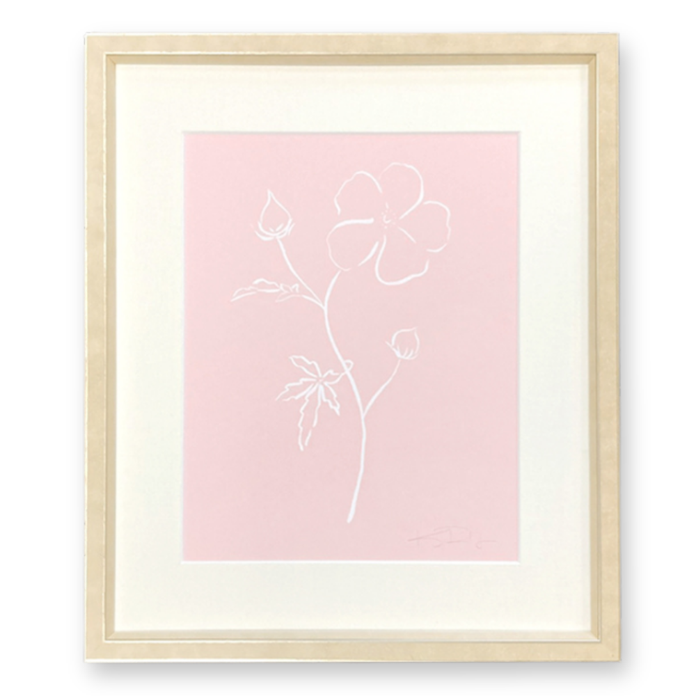 Botanicals No. 6  White on Pink