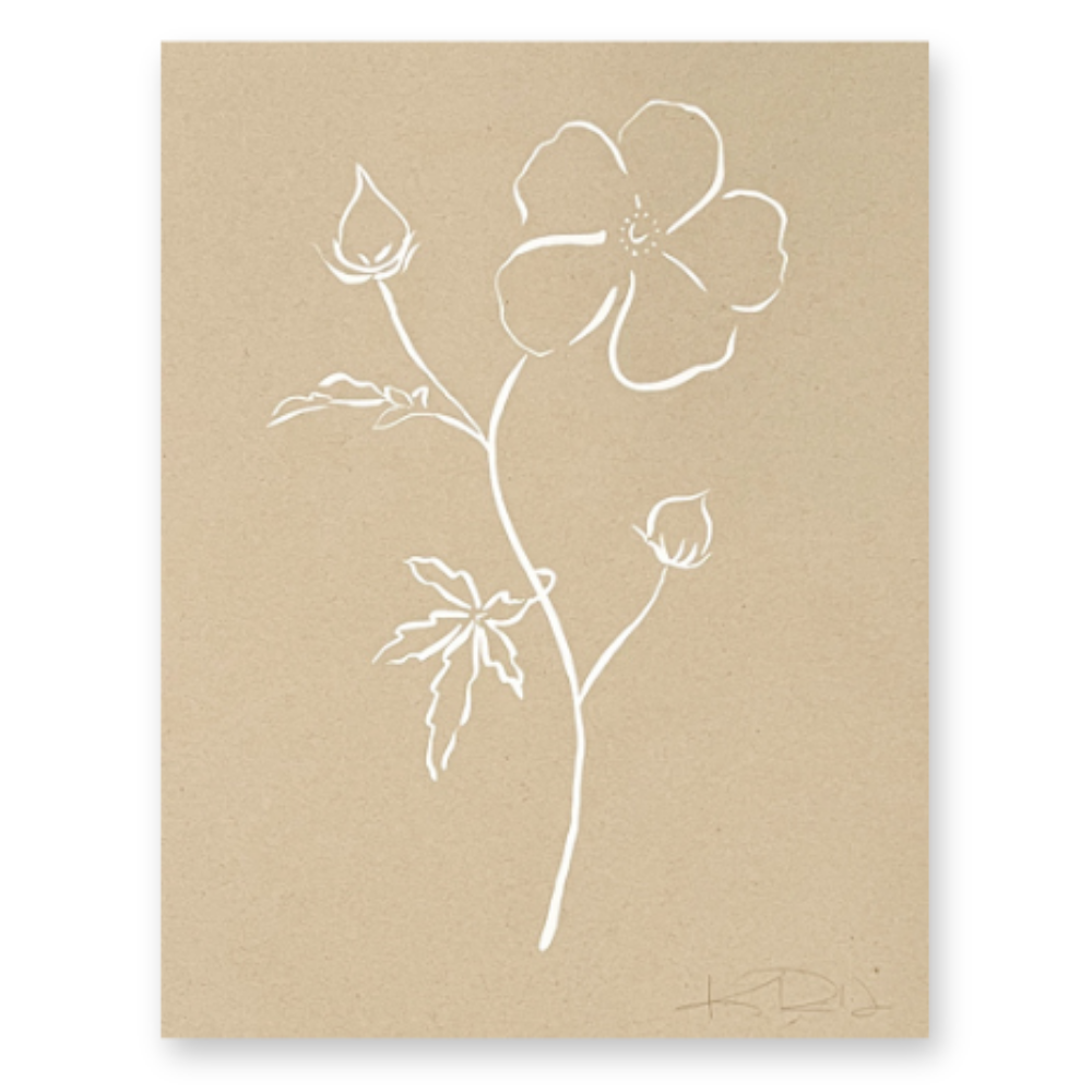 Botanicals No. 7 White on Tan