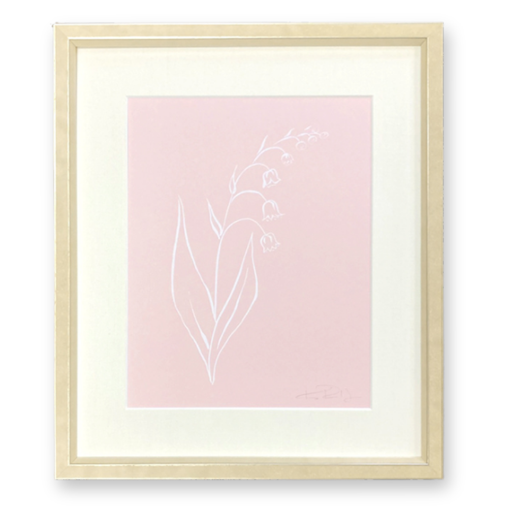 Botanicals No. 1  White on Pink