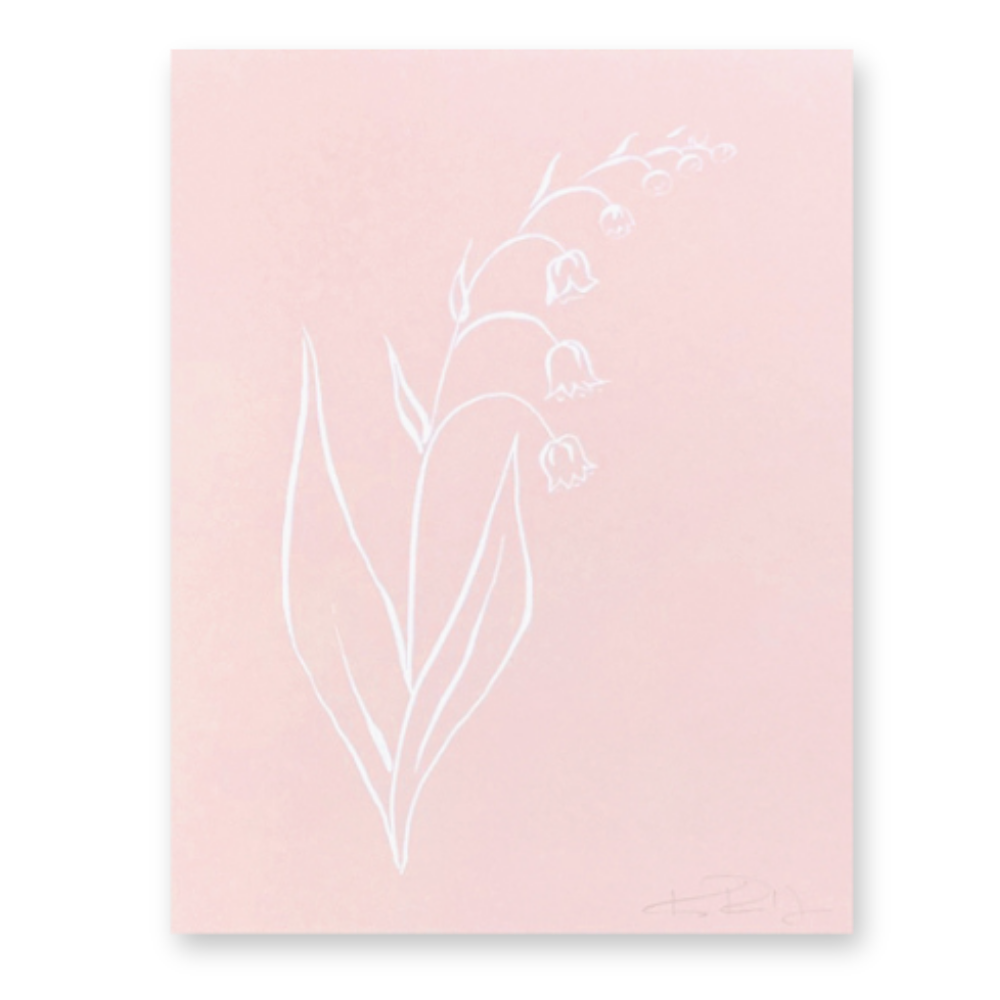 Botanicals No. 1  White on Pink