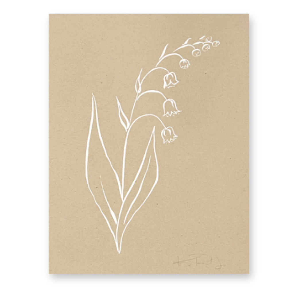 Botanicals No. 1  White on Tan