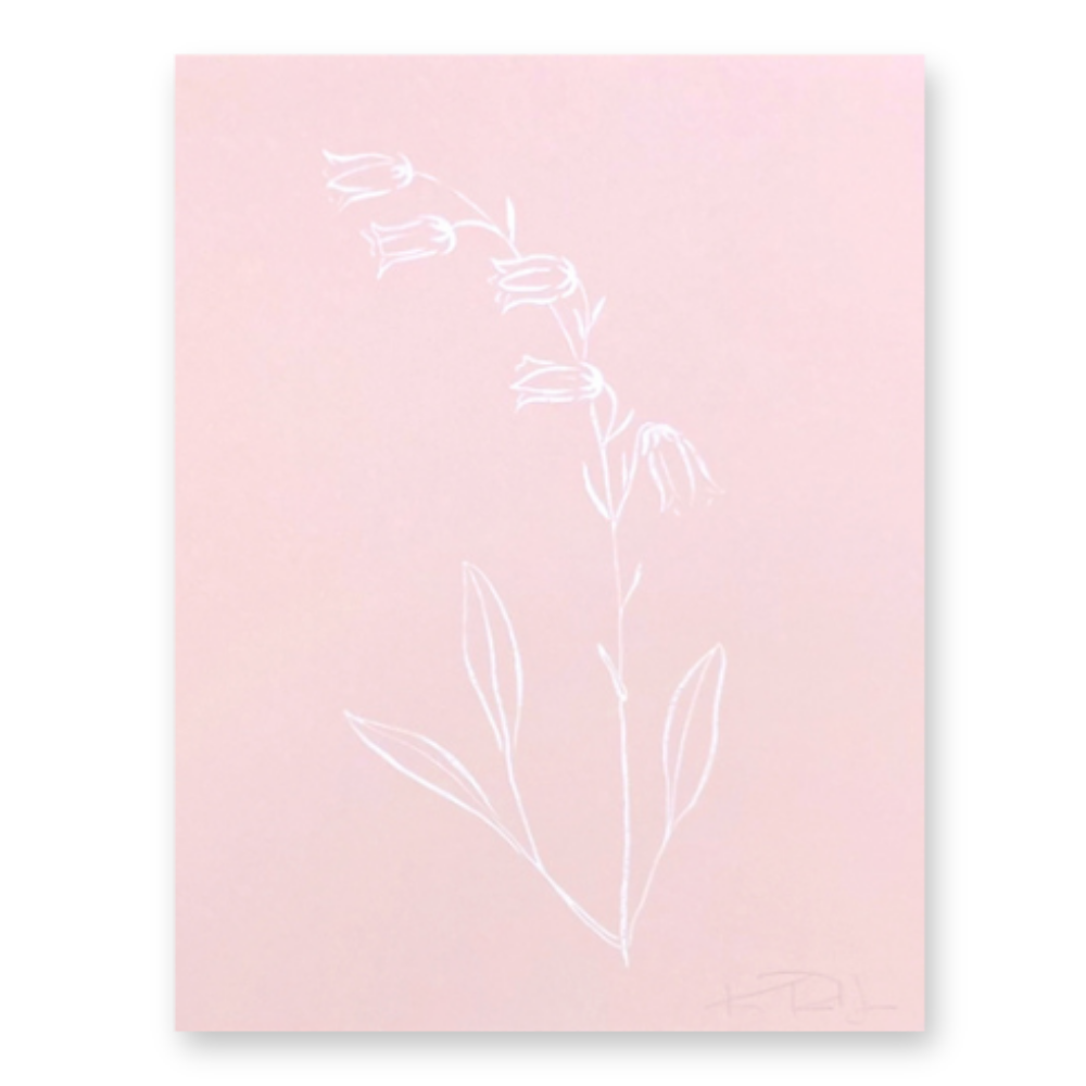 Botanicals No. 2  White on Pink