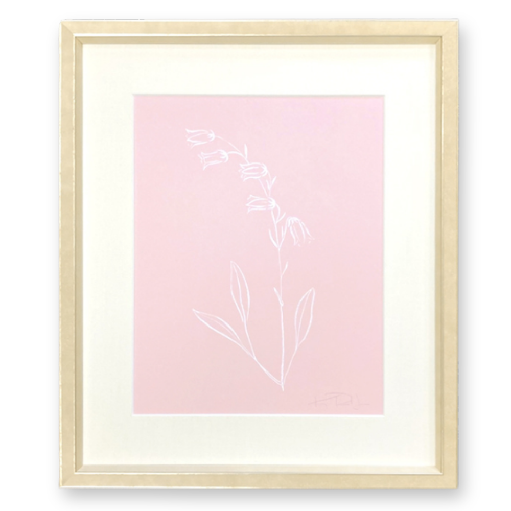 Botanicals No. 2  White on Pink