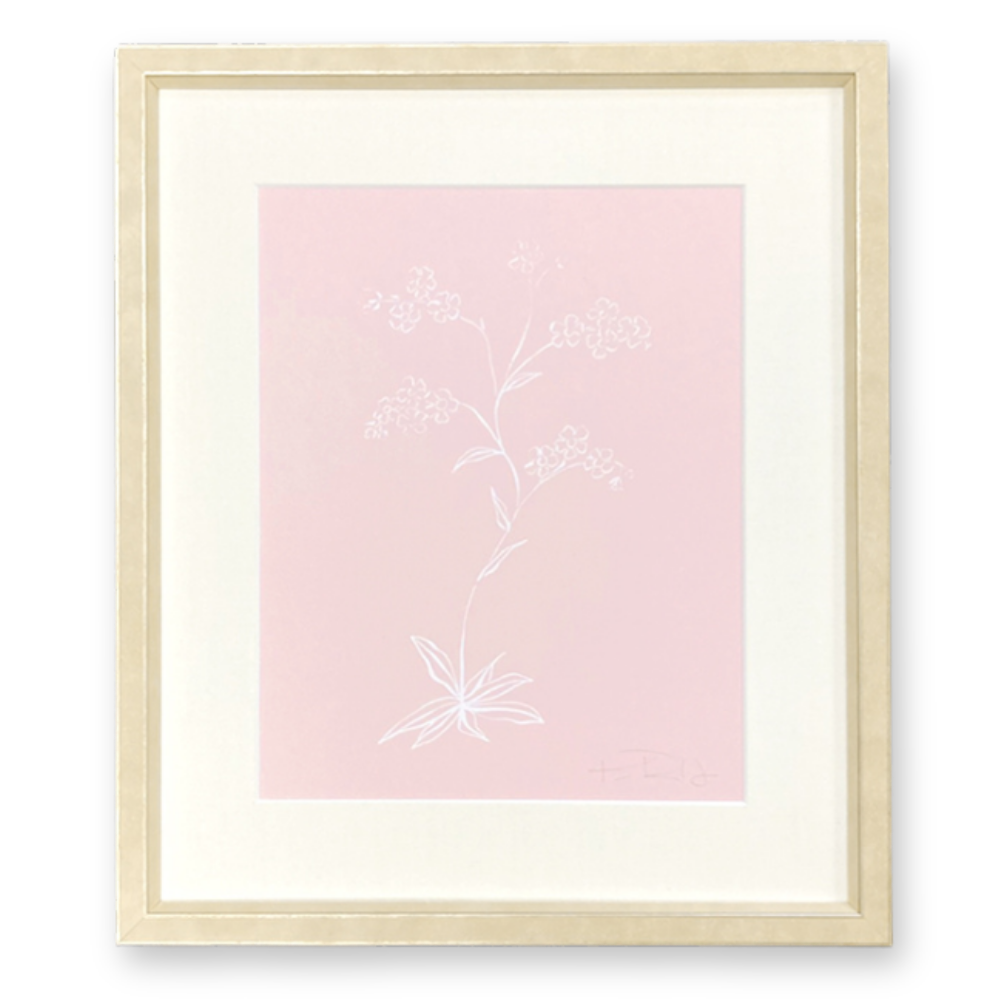 Botanicals No. 3  White on Pink