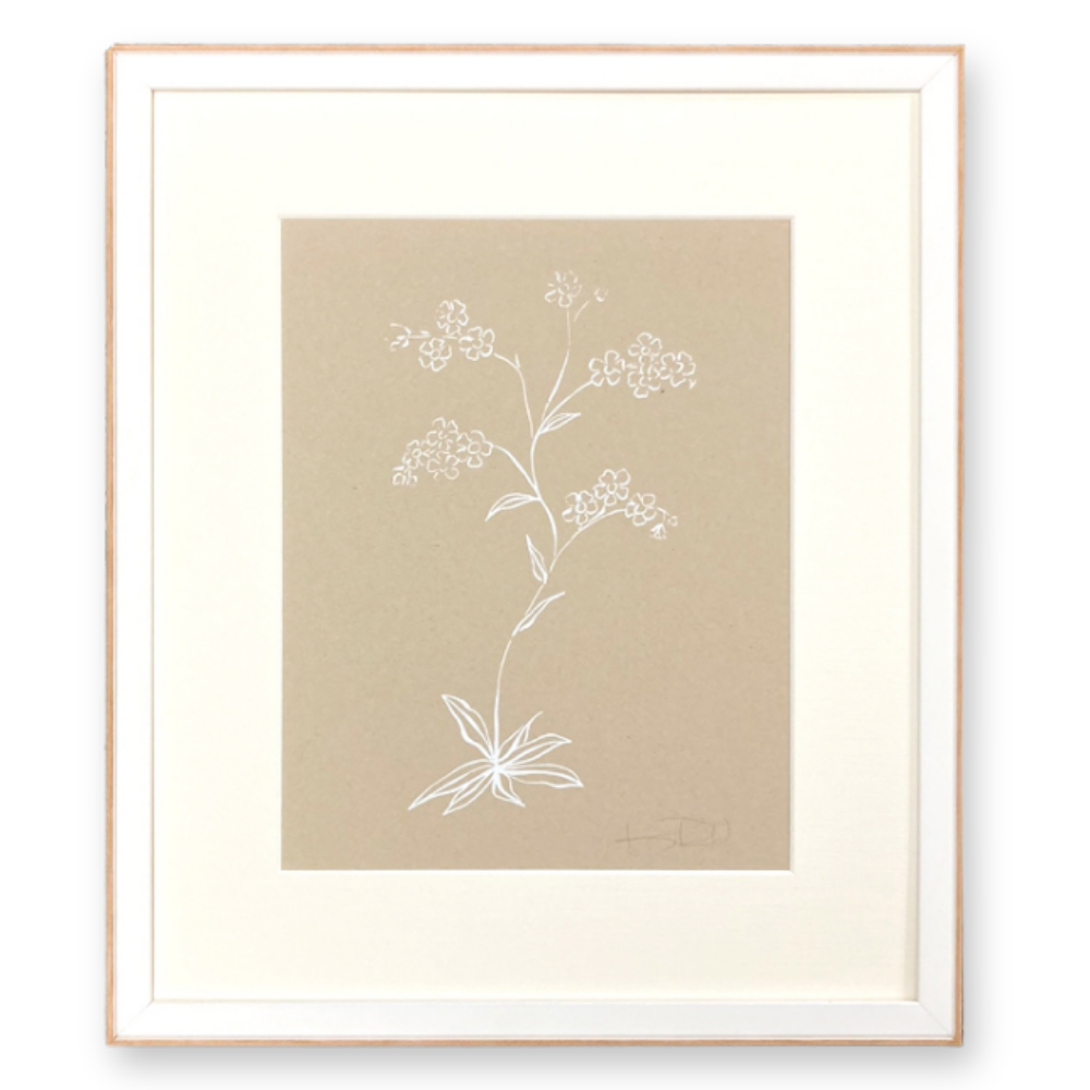 Botanicals No. 3 White on Tan