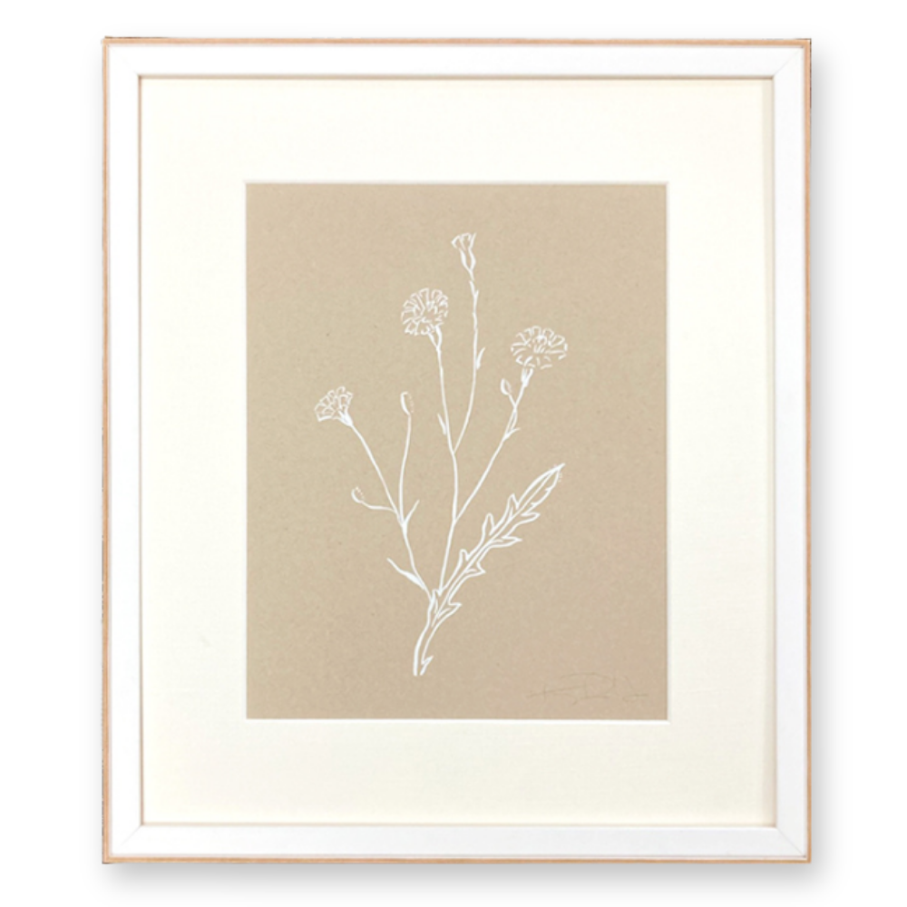 Botanicals No. 4 White on Tan