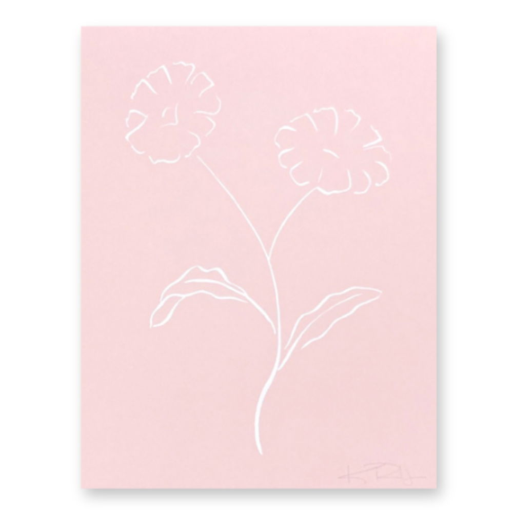 Botanicals No. 5  White on Pink