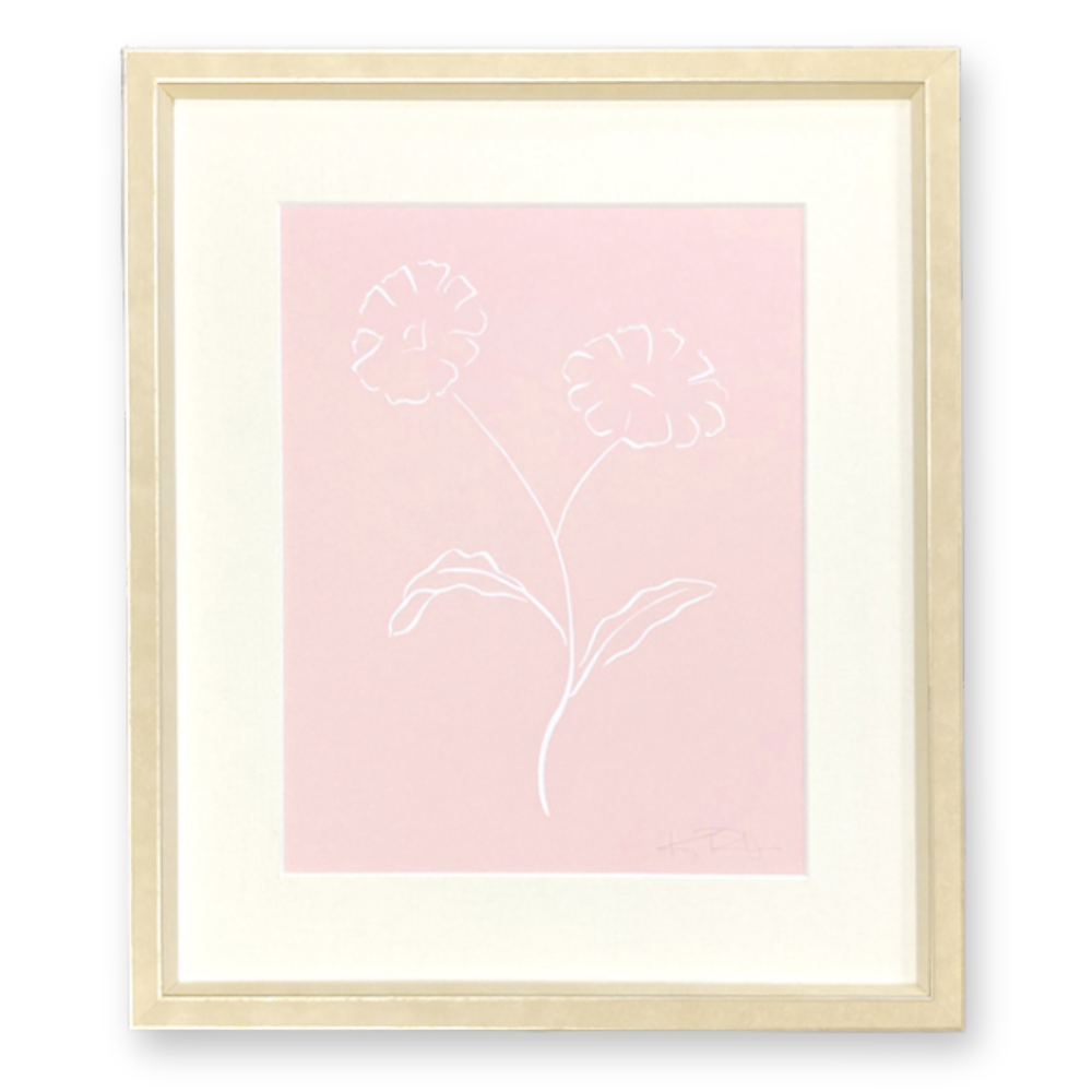 Botanicals No. 5  White on Pink
