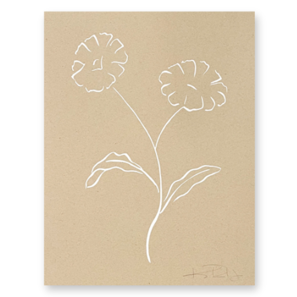 Botanicals No. 5 White on Tan