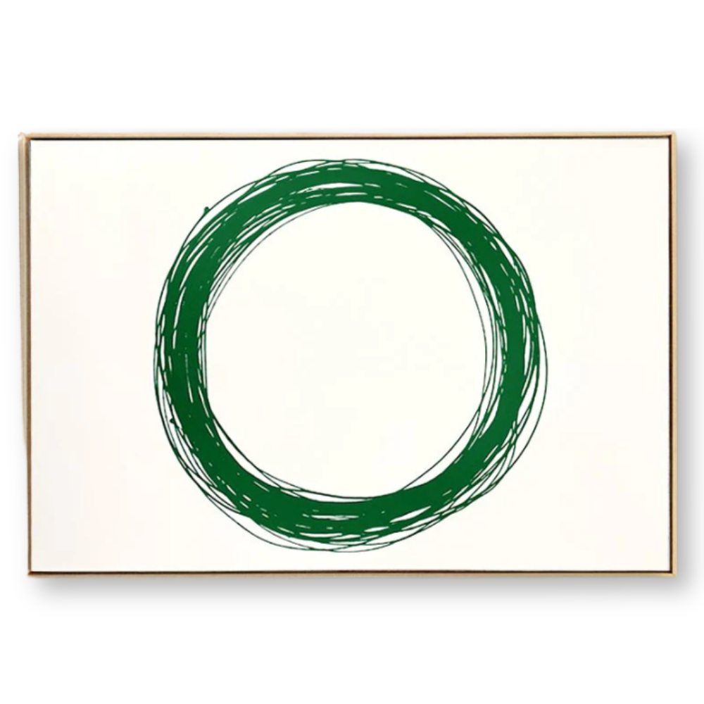 Circle in Green on White