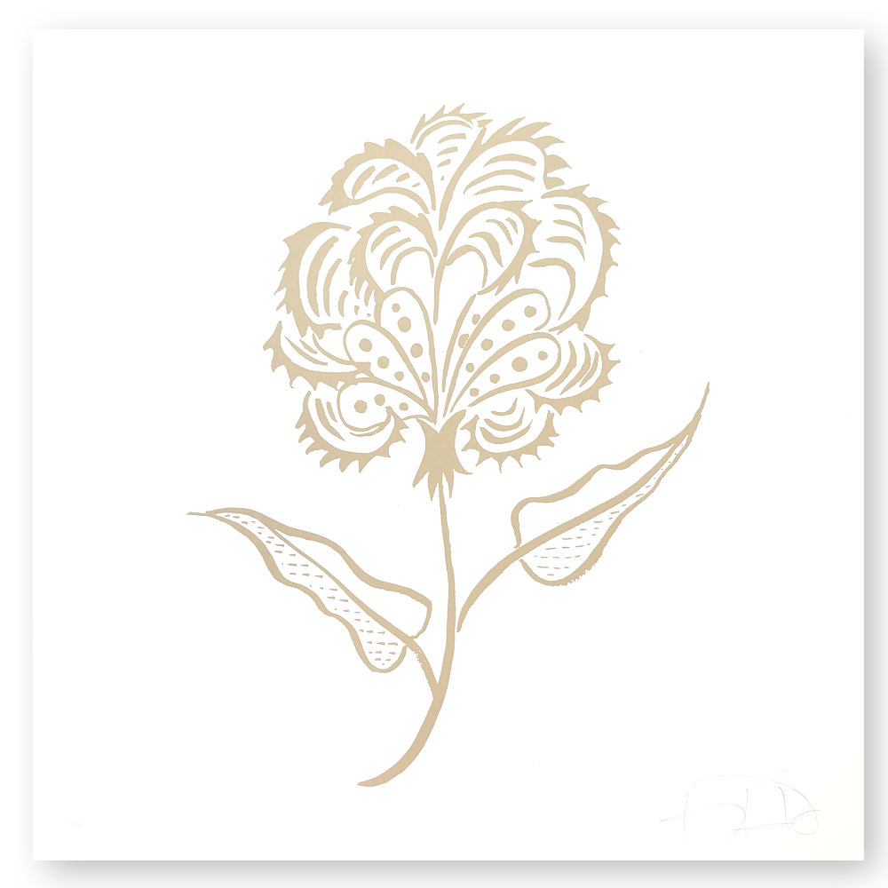 Bengal Botanical No. 1 in Tan on Soft White